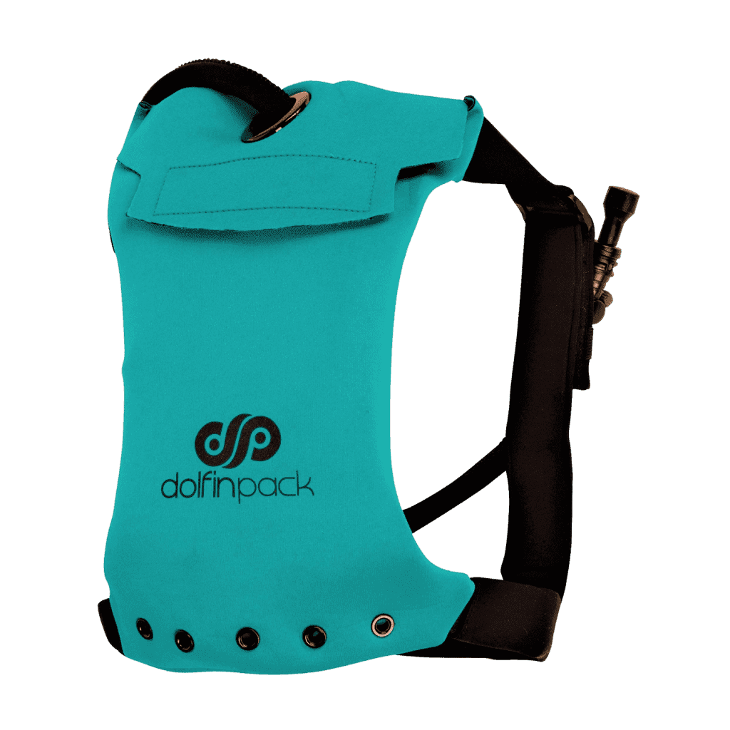DOLPHINPACK Teal / Black. The lightest hydration pack of this style.